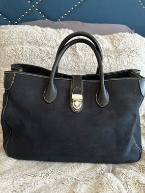 Vintage Dooney and Bourke Black Canvas Satchel